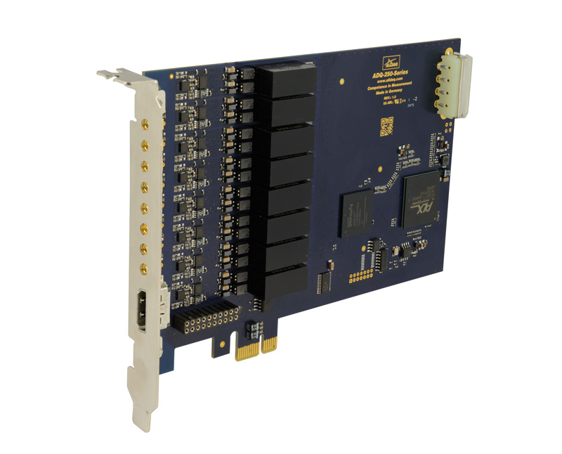 ALLDAQ ADQ-258-PCIe / PCI-Express-Messkarte mit 8 potentialfreien Spannungseingängen, Bereich: ±10,24 V, 18 bit A/D, 1,6 MS/s synchron, 8 Digital-I/Os