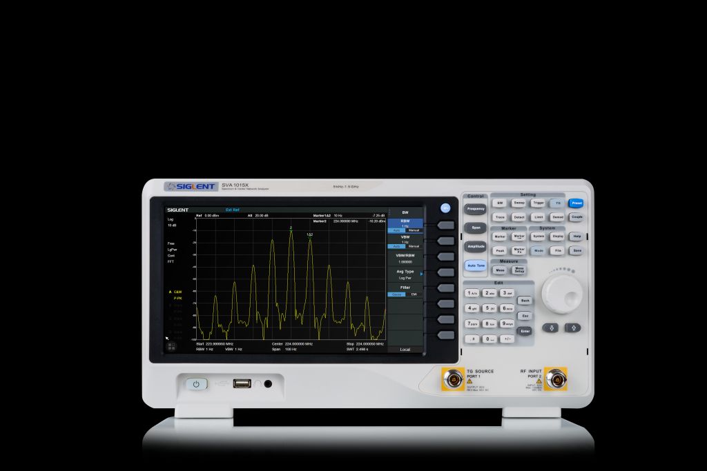 Siglent SVA1015X Netzwerk- und Spektrumanalyzer / Das SVA1015X ist ein Netzwerk- und Spektrumanalyzer und bietet eine Bandbreite von 1,5 GHz